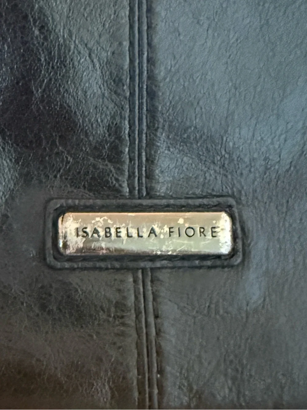 Vintage Isabella Fiore Black Leather Haircalf Suede Foldover Clutch Purse Y2K